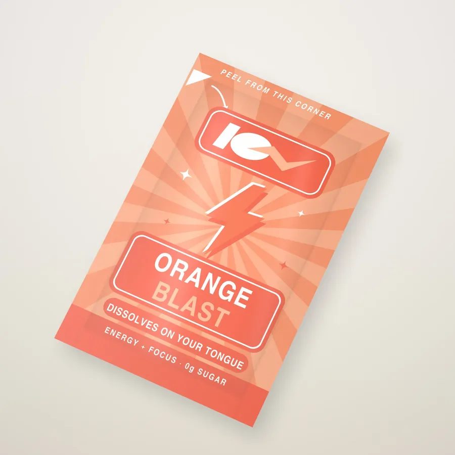 ION Orange Blast single-strip pouch, front